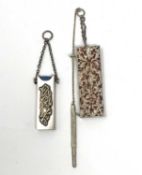 TWO VICTORIAN SILVER MINIATURE BOOK SLIPCASES, LONDON, 1875 / 88