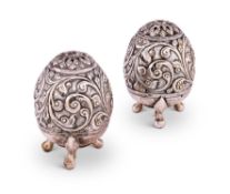 TWO SILVER PEPPERPOTS, INDIA, CIRCA 1900