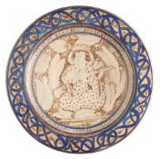 A KASHAN STYLE LUSTRE CHARGER, PROBABLY SPAIN, 20TH CENTURY