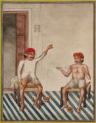 A DEPICTION OF THREAD WORKERS, LUCKNOW, INDIA, CIRCA 1825