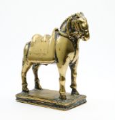 A BRASS FIGURE OF A HORSE, WESTERN DECCAN, INDIA, 17TH/18TH CENTURY