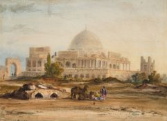THE MAUSOLEUM OF ISA KHAN TARKHAN II IN THATTA, SINDH, BRITISH, CIRCA 1850