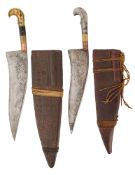 TWO SOUTH INDIAN SMALL DAGGERS, 18TH/19TH CENTURY, PROBABLY KERALA