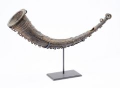 A BRASS BUGLE, CHATTISGARH, EASTERN INDIA, 19TH CENTURY