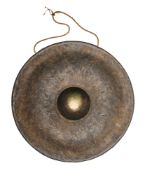 A BEATEN BRASS GONG, BURMA (MYANMAR), CIRCA 19TH CENTURY