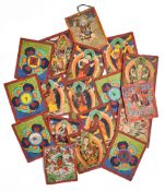A COLLECTION OF SMALL BUDDHIST PAINTINGS (TSAKLI), TIBET, LATE 19TH/EARLY 20TH CENTURY