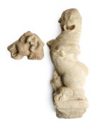 TWO CARVED STONE FRAGMENTS