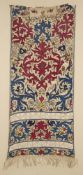 A SILK EMBROIDERED LINEN PANEL, ALGERIA, CIRCA 1850