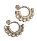 A PAIR OF SILVER EARRINGS, MIAO CULTURE, SOUTHERN CHINA, CIRCA 1900