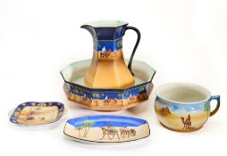 A GROUP OF STAFFORDSHIRE 'ORIENTALIST' WASHSTAND POTTERY, 20TH CENTURY