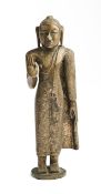 A SINHALESE BRONZE STANDING FIGURE OF BUDDHA, SRI LANKA, 19TH CENTURY
