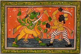 A DEPICTION OF NARASIMHA FIGHTING THE DEMON KING, ODISHA, INDIA, EARLY 20TH CENTURY