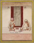 A DEPICTION OF A MERCHANT AND ASSISTANT, LUCKNOW, INDIA, CIRCA 1825