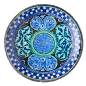 A CENTRAL ASIAN POTTERY DISH, PROBABLY KOKAND, UZBEKISTAN, 19TH CENTURY