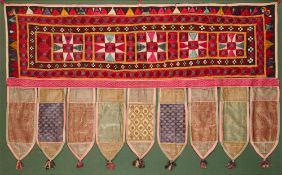 A CLOTH DOOR HANGING (TORANA), GUJARAT, WESTERN INDIA, CIRCA 1900