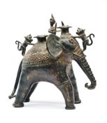 A BASTAR BRONZE FIGURE OF AN ELEPHANT, CENTRAL INDIA, 19TH/20TH CENTURY