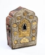 A COPPER AND SILVER ALLOY AMULET BOX (GAU), TIBET, 20TH CENTURY