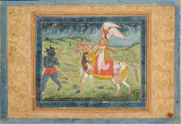 A DEPICTION OF PARI RIDING ON A COMPOSITE HORSE, RAJASTHAN, INDIA, CIRCA 1800