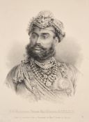 FIVE LITHOGRAPHS OF INDIAN RULERS, CIRCA 1870