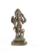 A SMALL BRONZE FIGURE OF BHAIRAVA, TAMIL NADU, SOUTH INDIA, 18TH/19TH CENTURY