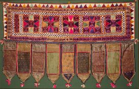 A CLOTH DOOR HANGING (TORANA), GUJARAT, WESTERN INDIA, 20TH CENTURY