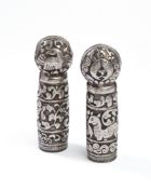 TWO SILVER SEALS, TIBET, 19TH CENTURY