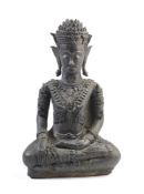 A LATE AYUTHIA BRONZE FIGURE OF BUDDHA, THAILAND, 17TH/18TH CENTURY