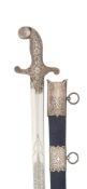 AN INDIAN DECORATED SWORD WITH BLADE BY WILKINSON, PALL MALL, LONDON, NO. 9240 FOR 1858