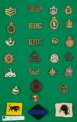 A COLLECTION OF 24 METAL CAP AND SHOULDER BADGES