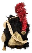 A FRENCH GRENADIER’S BLACK BEARSKIN CAP, MID-19TH CENTURY