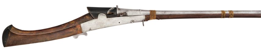 AN 18 BORE INDIAN MATCHLOCK GUN, 18TH/19TH CENTURY