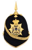 AN OFFICER’S BLUE CLOTH HELMET OF THE SHERWOOD FORESTERS, HOBSON & SONS