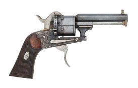 A LEFAUCHEUX PATENT PIN-FIRE SIX-SHOT POCKET REVOLVER, NO. 65649, LATE 19TH CENTURY