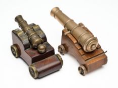 TWO MODEL CANNON, THE FIRST 19TH CENTURY, THE SECOND BIRMINGHAM, 1904, MAKER’S MARK J&C