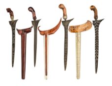 FOUR JAVANESE KRIS, 19TH CENTURY