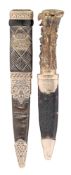 TWO SGIAN DUBHS, THE FIRST SILVER-MOUNTED, EDINBURGH, 1916, THE SECOND BY FERGUSON & MACBEAN,