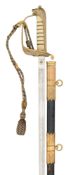 AN 1827 PATTERN NAVAL OFFICER’S SWORD RETAILED BY GIEVES, CIRCA 1936