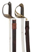 A COMPOSITE WILLIAM IV 1822 PATTERN SWORD AND AN EDWARD VII 1897 PATTERN INFANTRY SWORD