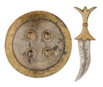 AN INDIAN CIRCULAR DHAL OF WOOTZ STEEL, 19TH CENTURY