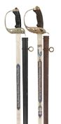 TWO IMPERIAL GERMAN 1889 MODEL DRAGOON OFFICER'S SWORDS, REIGN OF WILHELM II (1888-1918)