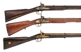 THREE PERCUSSION GUNS, 19TH CENTURY