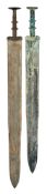 TWO CHINESE COPPER ALLOY SWORDS (JIAN) IN WARRING STATES PERIOD STYLE