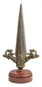 A SOUTH INDIAN BRONZE PROCESSIONAL POLEARM HEAD, 19TH CENTURY