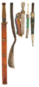 A BHUTANESE DAGGER, AN INDIAN KARD, A CHINESE CUTLERY SET, A MALAYSIAN SWORD,