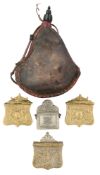 THREE OTTOMAN BALKAN COPPER ALLOY CARTRIDGE BOXES (PALASKAS), A FURTHER BALKAN BOX