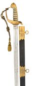 A ROYAL NAVAL OFFICER’S SWORD, BY HENRY WILKINSON OF LONDON, NO. 9365 FOR 1858