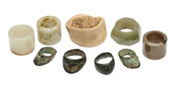 NINE VARIOUS EASTERN ARCHER’S RINGS, 17TH CENTURY AND LATER