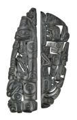 TWO HAIDA ARGILLITE PANEL PIPES, PROBABLY LATE 19TH CENTURY