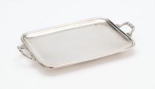 A VICTORIAN SILVER DESK TRAY, C.T. & G. FOX, LONDON, 1879