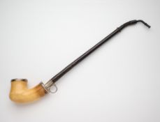 A VICTORIAN SILVER-MOUNTED MEERSCHAUM PIPE, BENJAMIN BARLING, LONDON, 1854